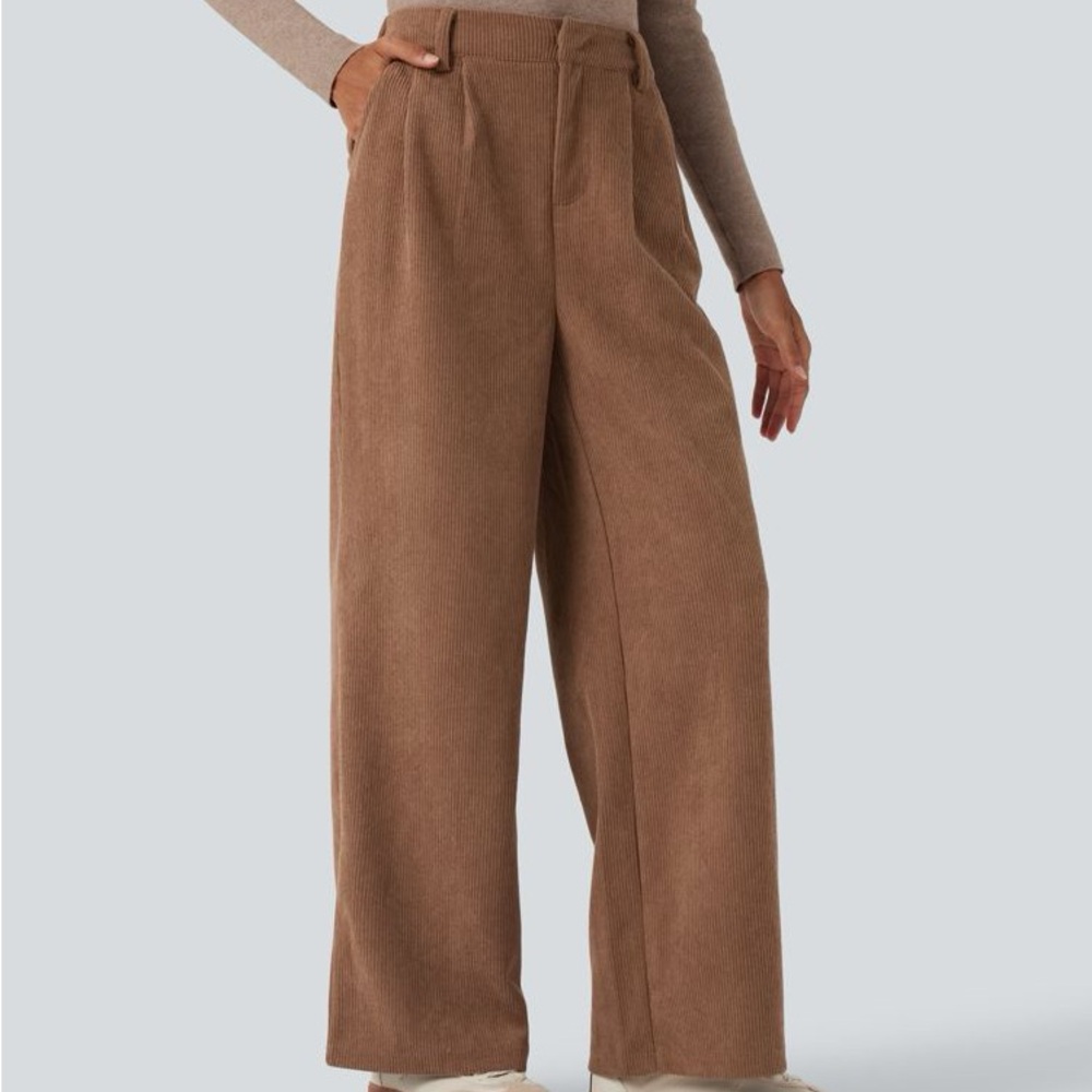 HALARA High Waisted Baggy Corduroy Pants - Coca Mocha